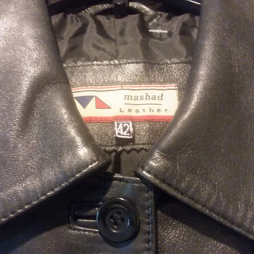 MASHAD LEATHER COAT MISSES SZ 42,BLACK